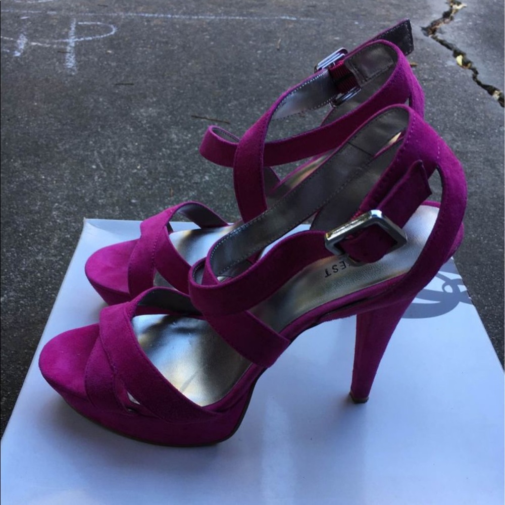 Nine West pink strapy heels